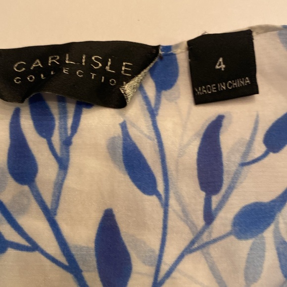 Carlisle women’s leave design white blue long sleeve blouse (4) - Picture 7 of 7